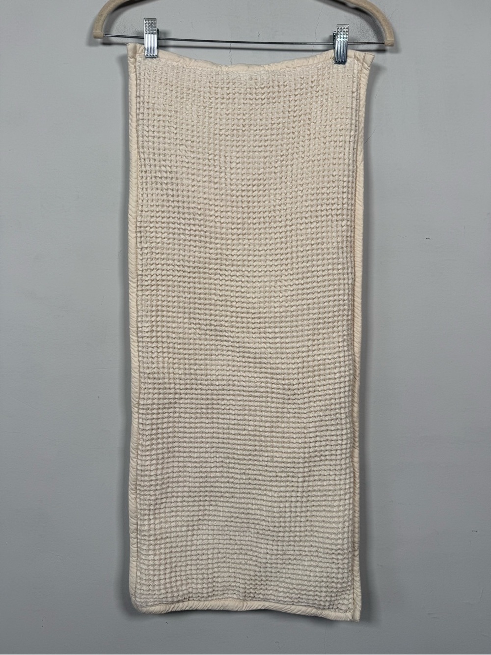 Boll & Branch Organic Cotton Waffle Lumbar Accent Pillow Cover 14"x34" Cream